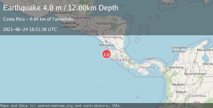 Map of OFF COAST OF COSTA RICA