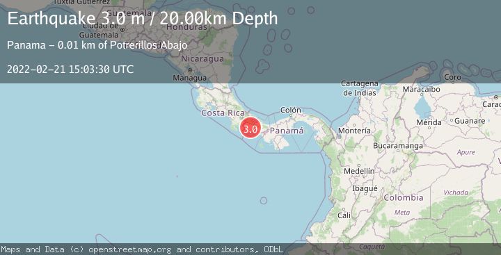 Map of PANAMA-COSTA RICA BORDER REGION