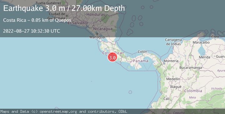 Map of OFF COAST OF COSTA RICA