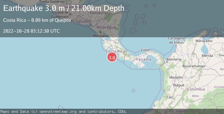 Map of OFF COAST OF COSTA RICA