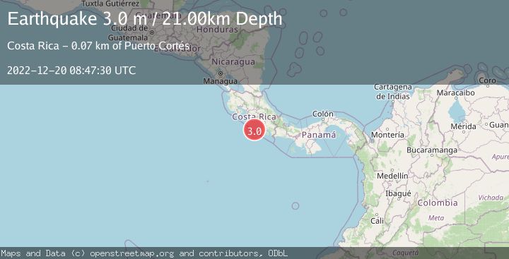 Map of OFF COAST OF COSTA RICA