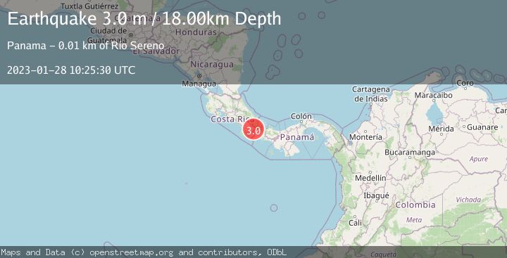 Map of PANAMA-COSTA RICA BORDER REGION