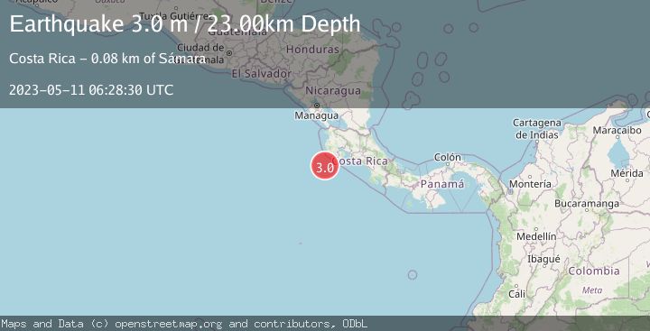 Map of OFF COAST OF COSTA RICA