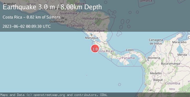 Map of OFF COAST OF COSTA RICA