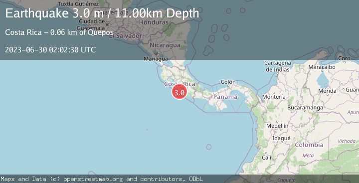 Map of OFF COAST OF COSTA RICA