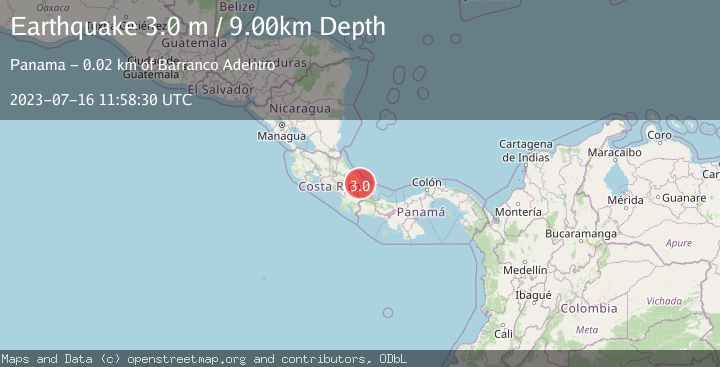 Map of PANAMA-COSTA RICA BORDER REGION
