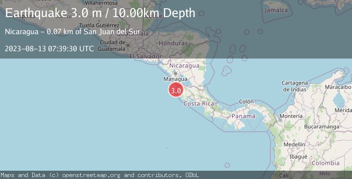 Map of OFF COAST OF COSTA RICA