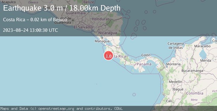 Map of OFF COAST OF COSTA RICA