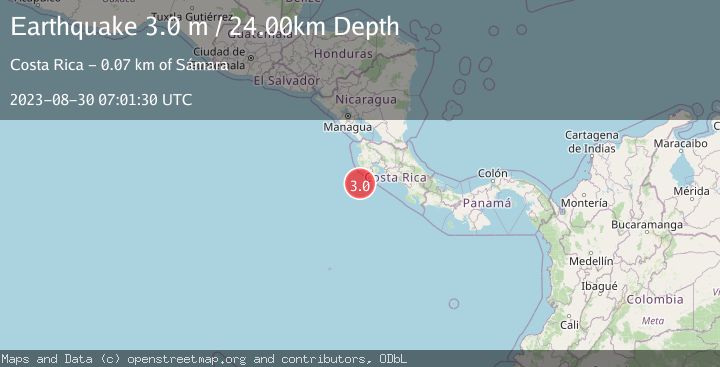 Map of OFF COAST OF COSTA RICA