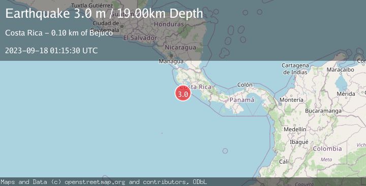 Map of OFF COAST OF COSTA RICA