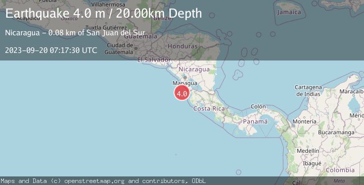 Map of OFF COAST OF COSTA RICA