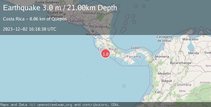 Map of OFF COAST OF COSTA RICA