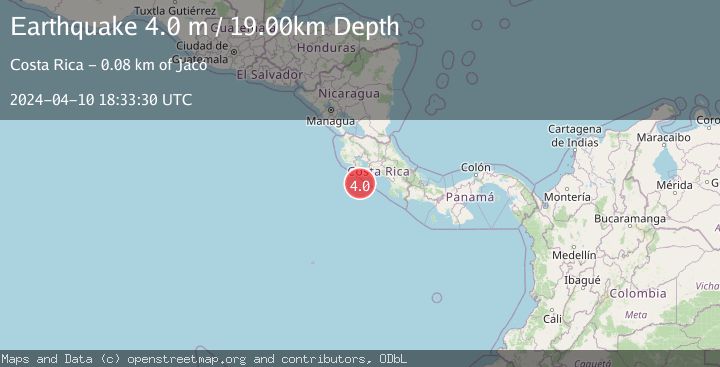 Map of OFF COAST OF COSTA RICA