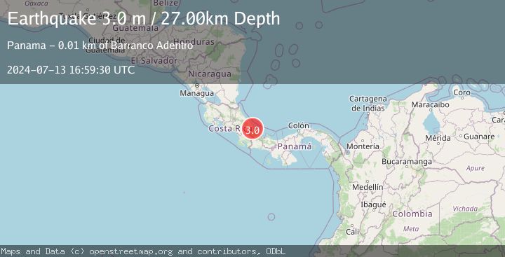 Map of PANAMA-COSTA RICA BORDER REGION