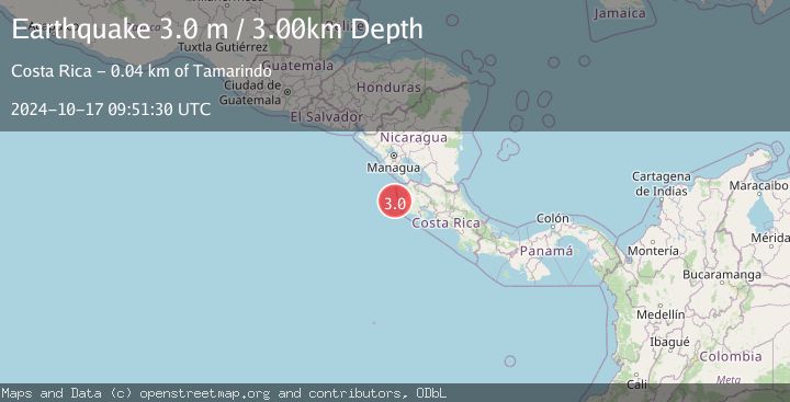 Map of OFF COAST OF COSTA RICA