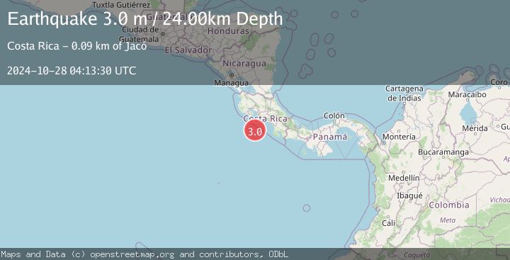 Map of OFF COAST OF COSTA RICA