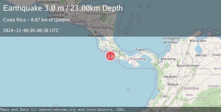 Map of OFF COAST OF COSTA RICA