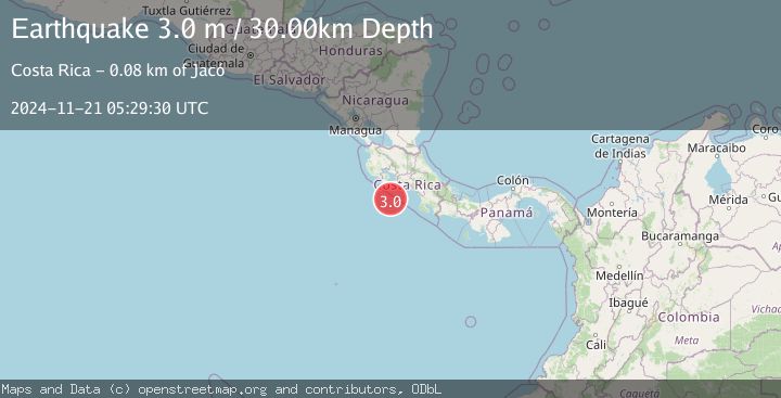 Map of OFF COAST OF COSTA RICA