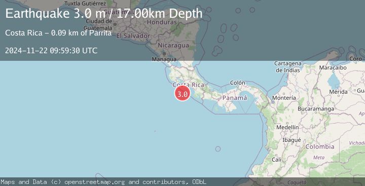 Map of OFF COAST OF COSTA RICA