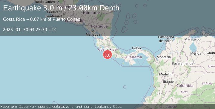Map of OFF COAST OF COSTA RICA