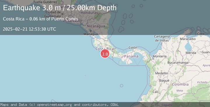 Map of OFF COAST OF COSTA RICA