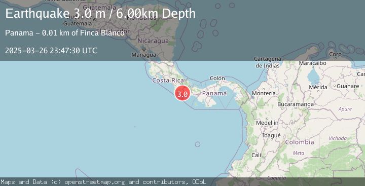 Map of PANAMA-COSTA RICA BORDER REGION
