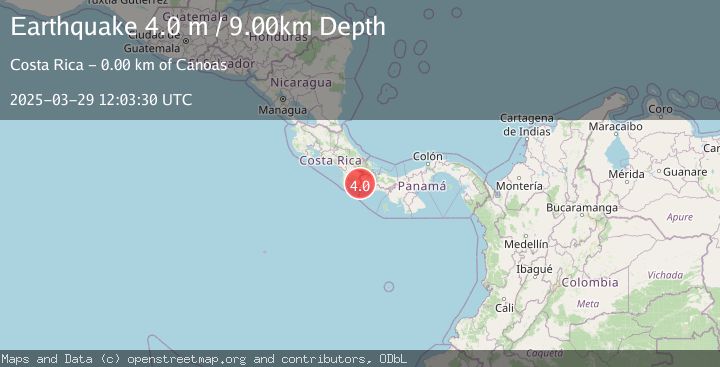 Map of PANAMA-COSTA RICA BORDER REGION