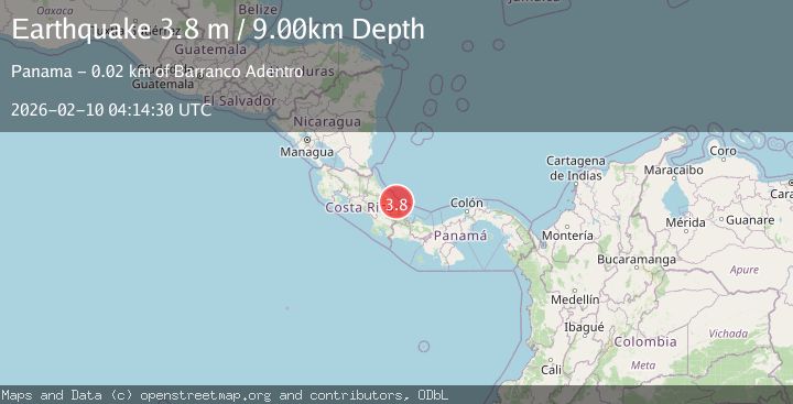 Map of PANAMA-COSTA RICA BORDER REGION