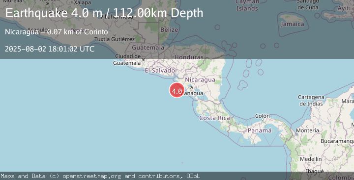 Map of NEAR COAST OF NICARAGUA