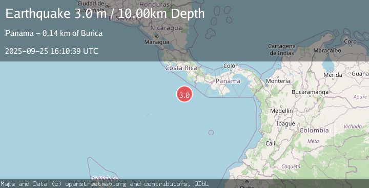 Map of OFF COAST OF COSTA RICA