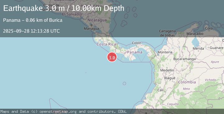 Map of OFF COAST OF COSTA RICA