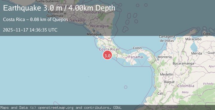 Map of OFF COAST OF COSTA RICA