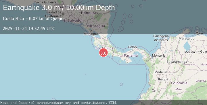 Map of OFF COAST OF COSTA RICA