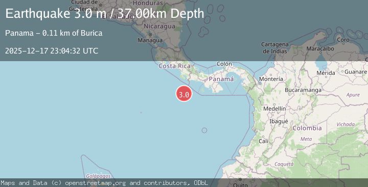 Map of OFF COAST OF COSTA RICA