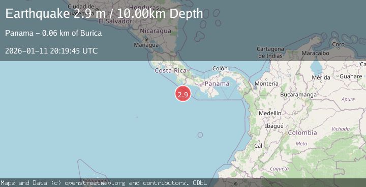 Map of OFF COAST OF COSTA RICA