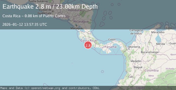 Map of OFF COAST OF COSTA RICA