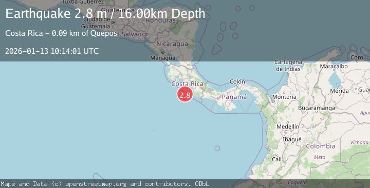 Map of OFF COAST OF COSTA RICA