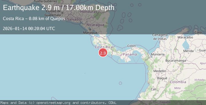 Map of OFF COAST OF COSTA RICA
