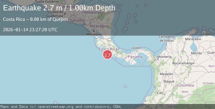 Map of OFF COAST OF COSTA RICA