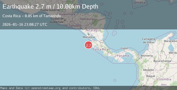 Map of OFF COAST OF COSTA RICA