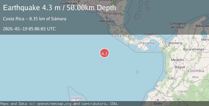 Map of OFF COAST OF CENTRAL AMERICA