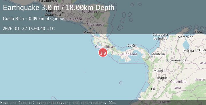 Map of OFF COAST OF COSTA RICA