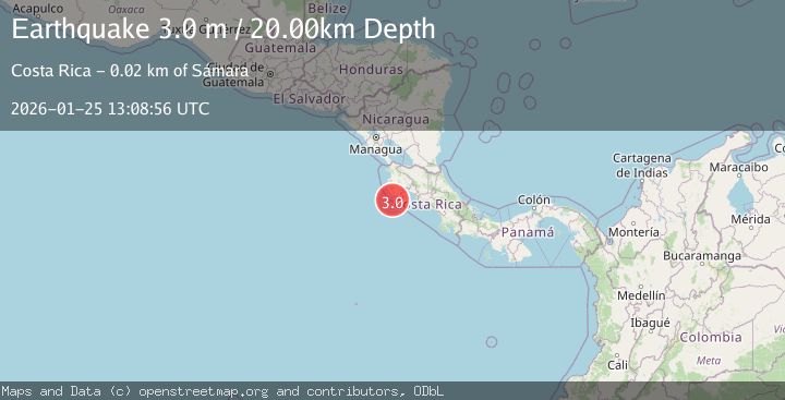 Map of OFF COAST OF COSTA RICA