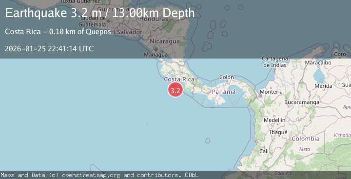 Map of OFF COAST OF COSTA RICA