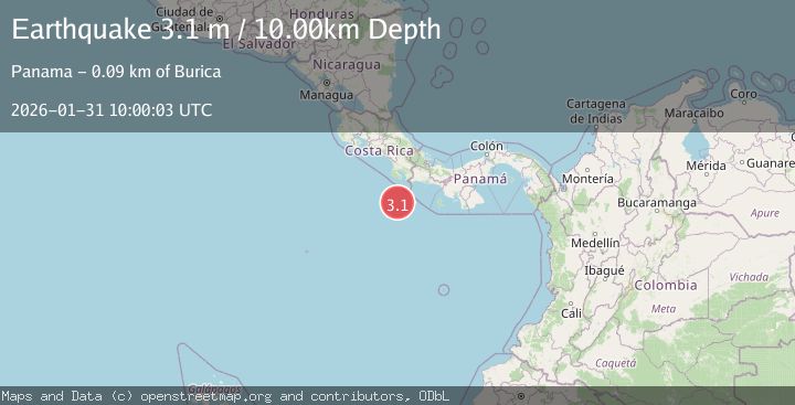 Map of OFF COAST OF COSTA RICA