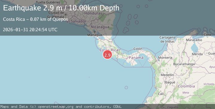 Map of OFF COAST OF COSTA RICA