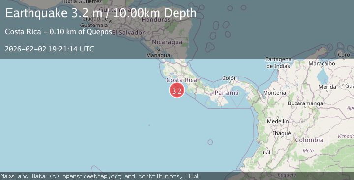 Map of OFF COAST OF COSTA RICA