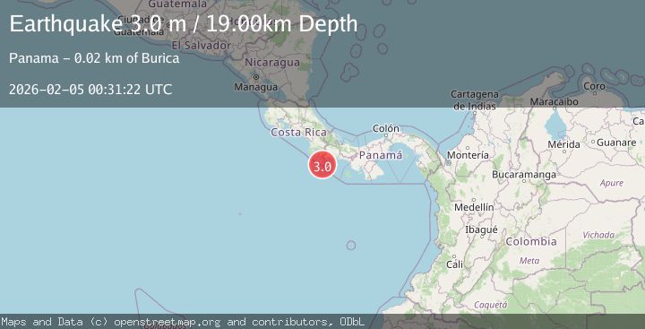 Map of OFF COAST OF COSTA RICA