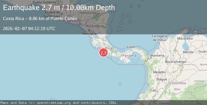 Map of OFF COAST OF COSTA RICA