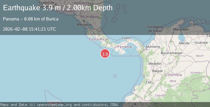 Map of OFF COAST OF COSTA RICA